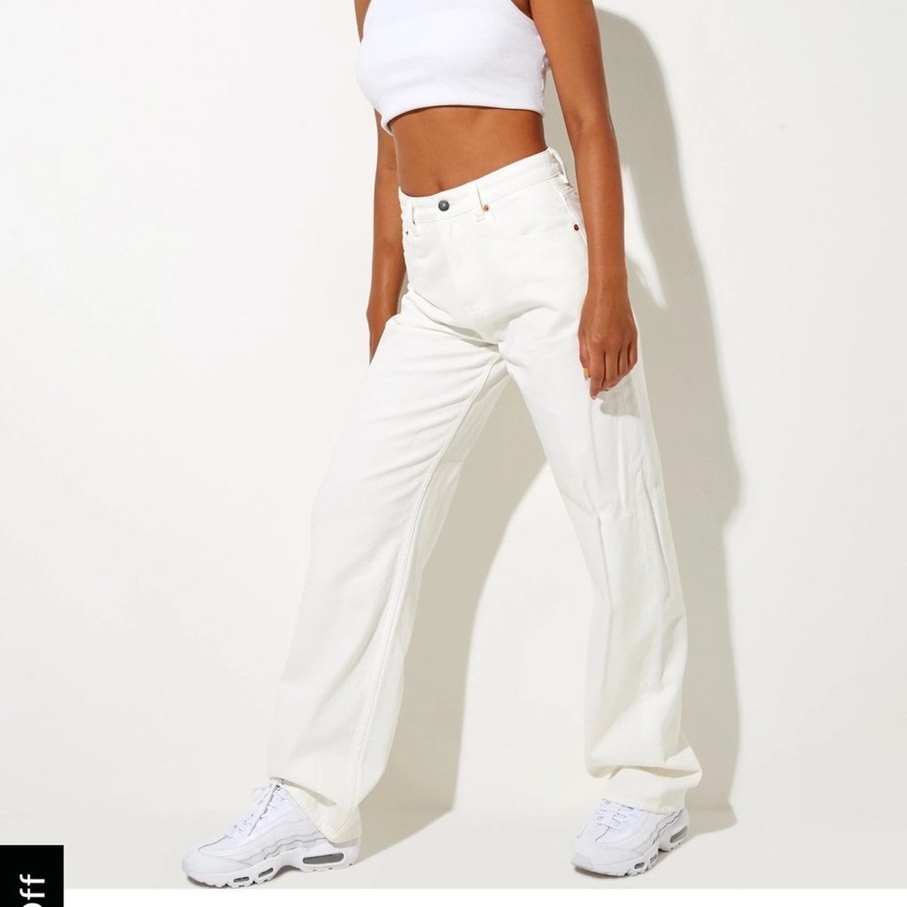 Motel rocks parallel jeans in white